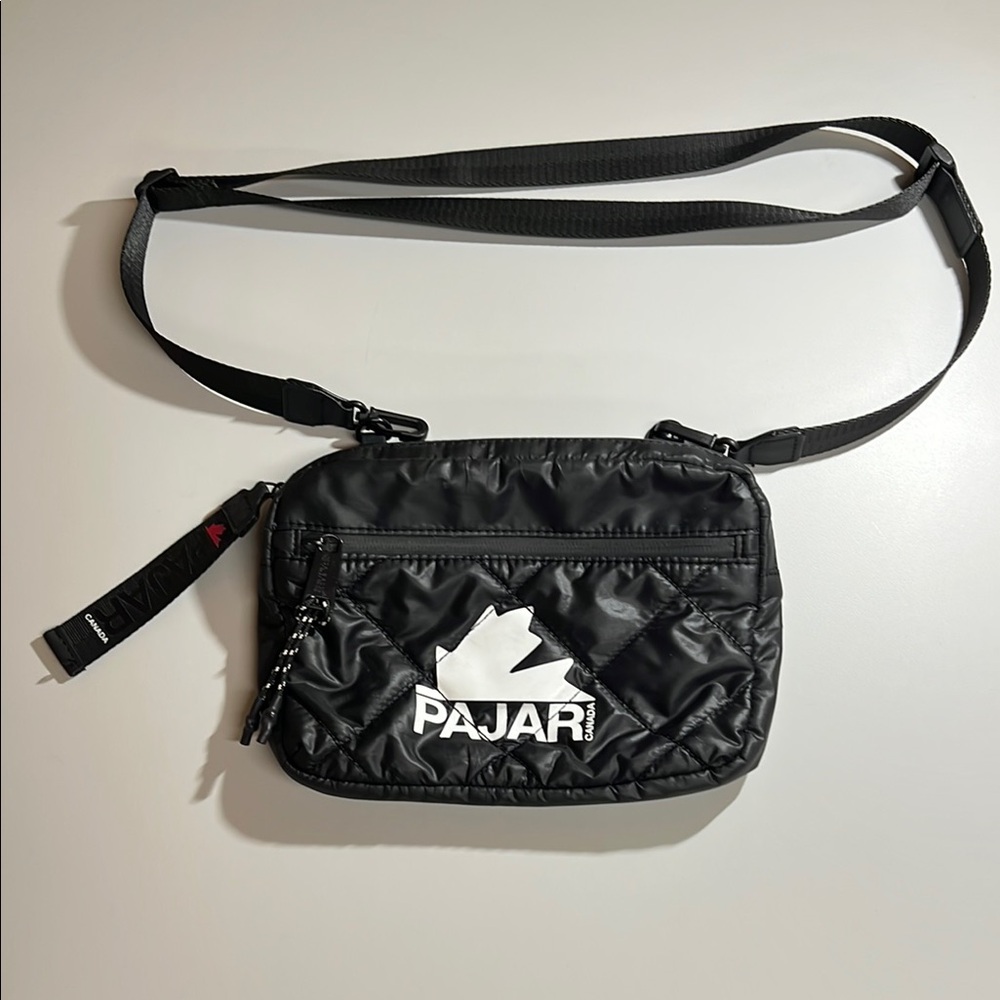 Pajar Black Quilted Crossbody Bag with Adjustable Straps